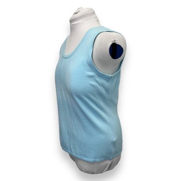 Luxe By Designers Originals Vapor Blue Cardigan & Tank Set Size L 100% Acrylic W - Picture 3 of 10